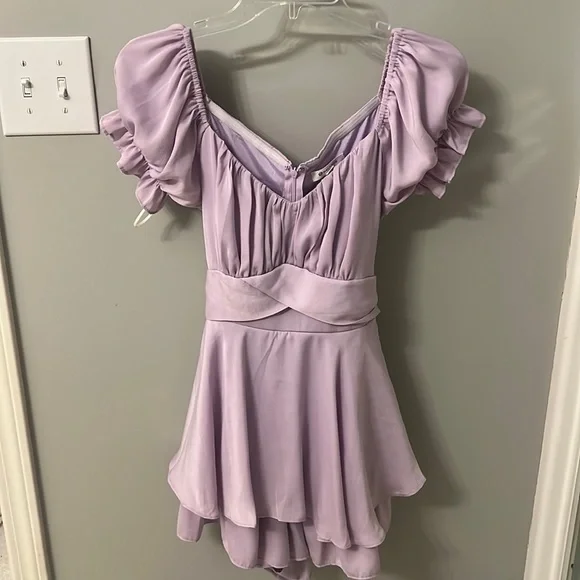 short dress with poofy bottom Off-Shoulder Short Poofy Prom Dress With Sheer Corset Blush / XLarge